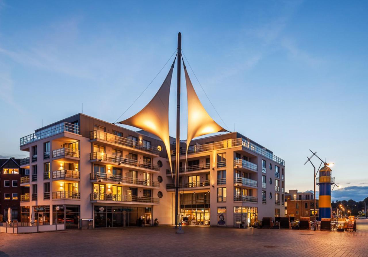 Apartmenthaus Hafenspitze Ap 5 - am Yachthafen 5 - Blickrichtung offenes MeerStrandpromenade Eckernförde Exterior foto